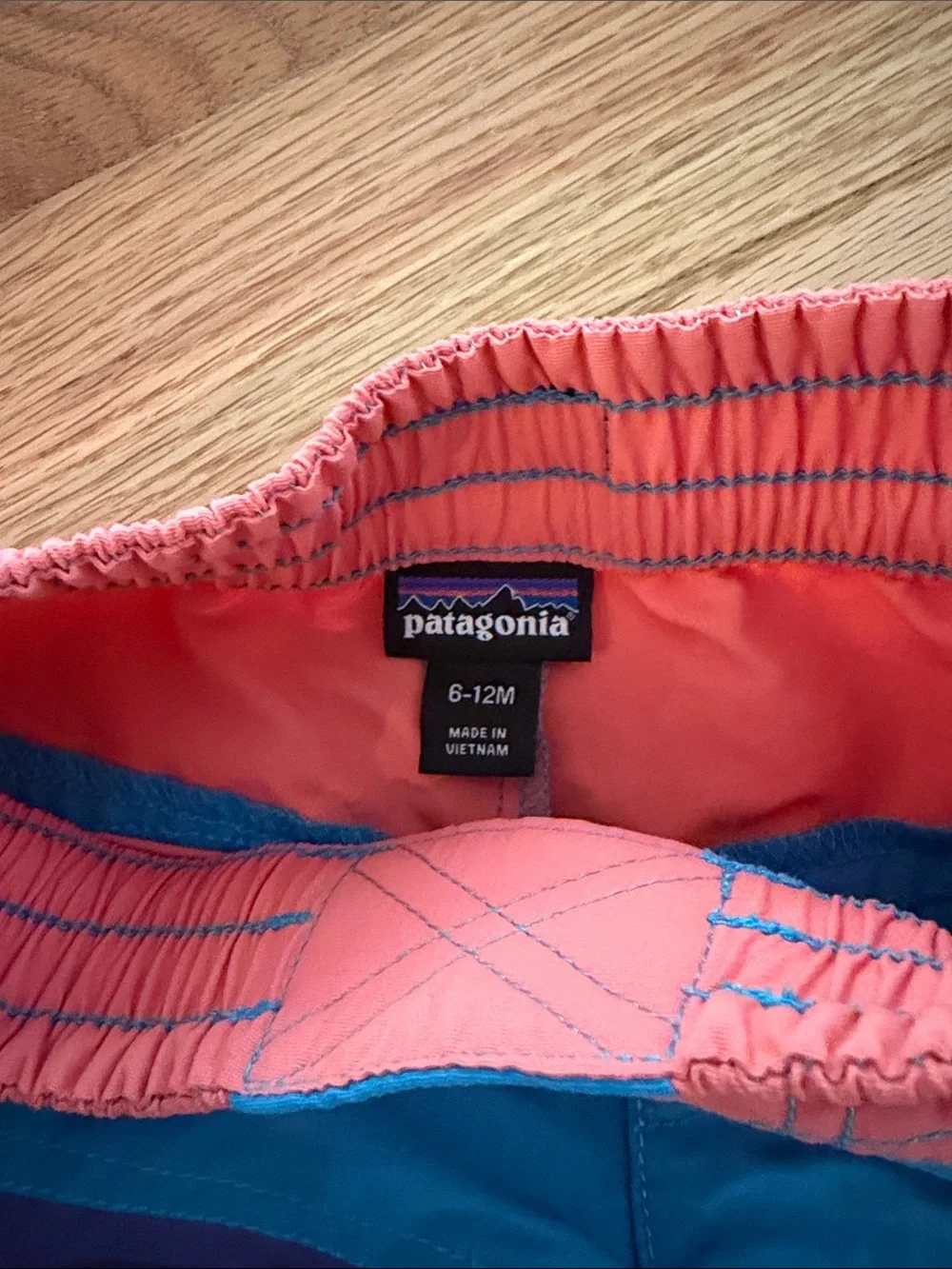 Patagonia Boys' Colorblock Swim Boardshorts - Coral, Teal & Purple